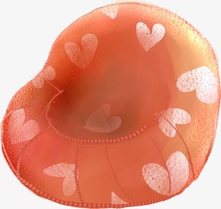 春季粉红色爱心垫子免抠