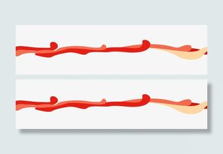 红色波浪云免抠