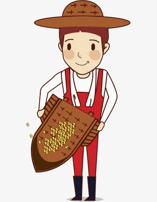 手绘农民免抠
