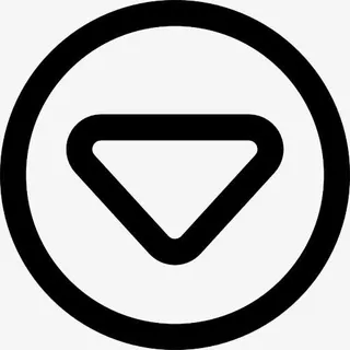 向下箭头的圆形按钮的轮廓图标免抠