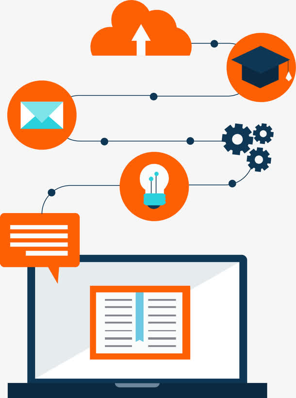 网络学习扁平化矢量图标免抠