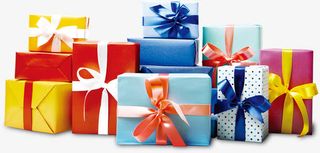 高清创意红色蓝色礼盒包装免抠