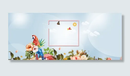 春季清新森系蓝色海报banner背景高清 春季清新森系蓝色海报banner背景高清