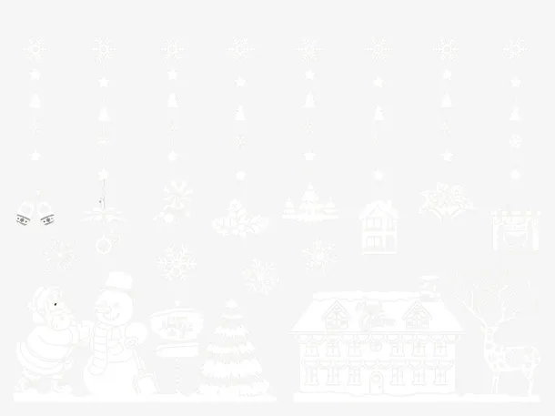 圣诞雪人窗纸免抠