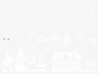 圣诞雪人窗纸免抠