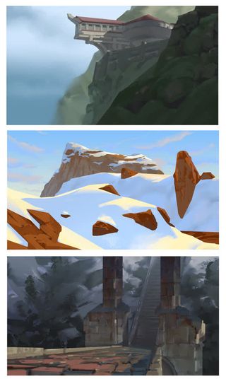 雪山建筑峭壁悬崖免抠