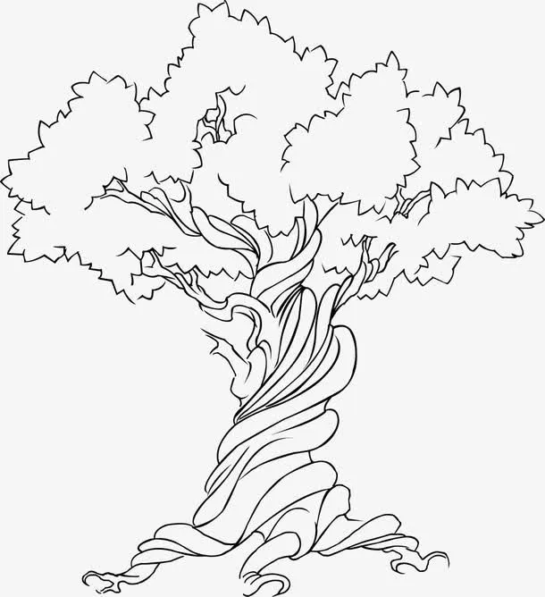 矢量手绘大树免抠