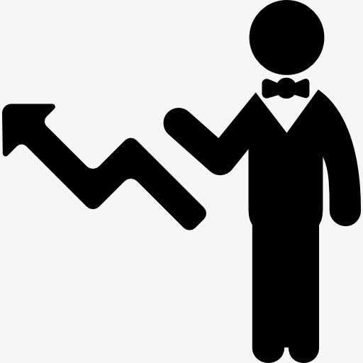 销售代表向上箭头和一个商人图标免抠