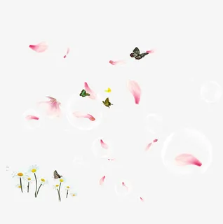 漂浮的樱花和蝴蝶免抠 漂浮的樱花和蝴蝶免抠