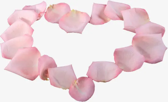 粉色花瓣爱心免抠