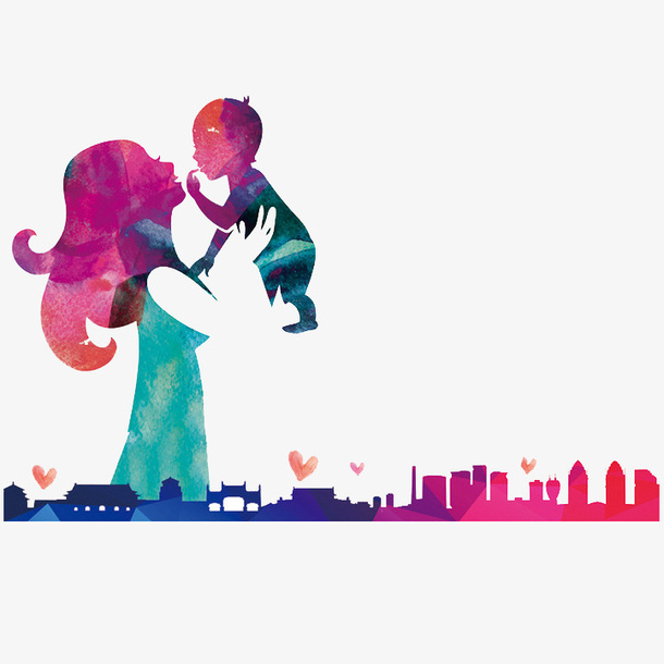 时尚母婴插画免抠