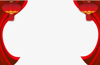 灯笼红绸免抠