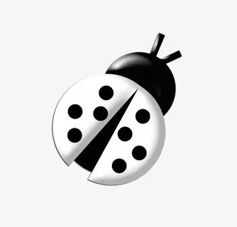 黑白七星瓢虫免抠