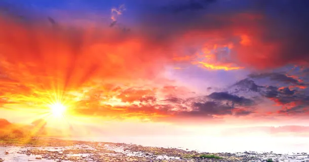 户外海边高清光效天空环境渲染免抠