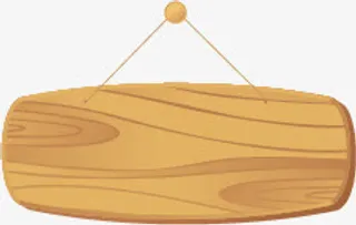 横向木板促销标签免抠