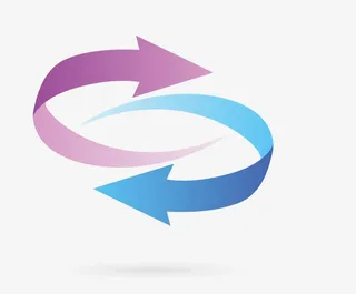 抽象风格的曲线箭头免抠