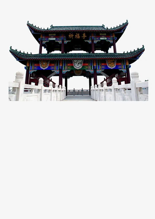 古风楼台祈福亭免抠