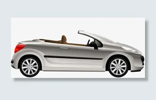 银色敞篷跑车侧面免抠