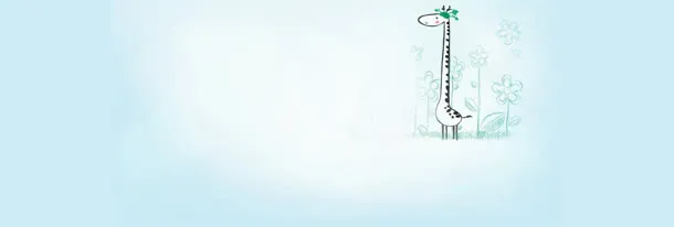 卡通手绘小鹿背景banner