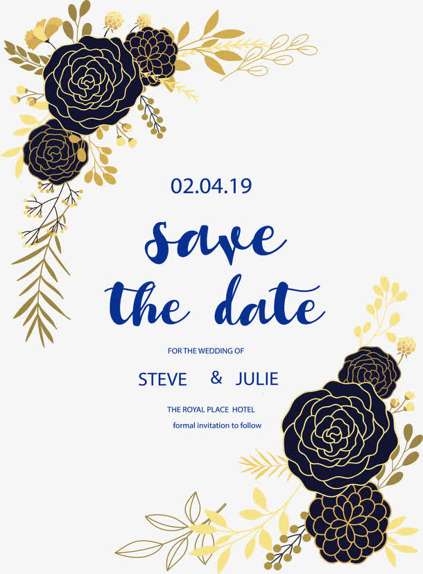 黑金色花朵边框免抠标签元素