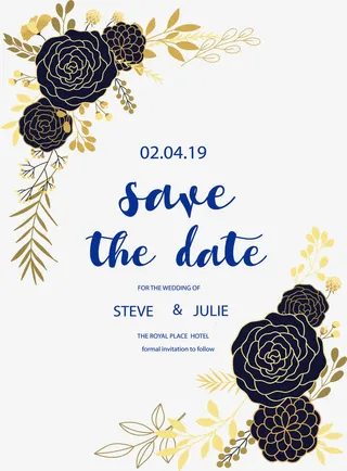 黑金色花朵边框免抠标签元素