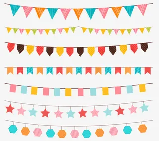 彩旗png 多条彩旗png素材免抠