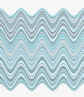 手绘渐变同色系波纹线条免抠