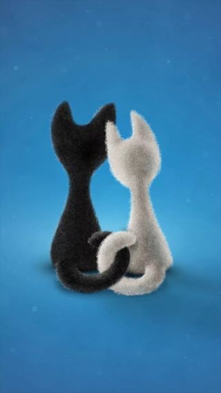 简约卡通猫咪H5背景高清