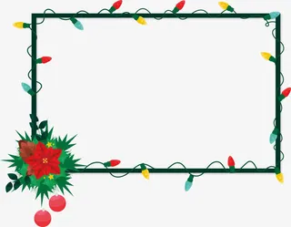 矢量图彩灯边框装饰免抠
