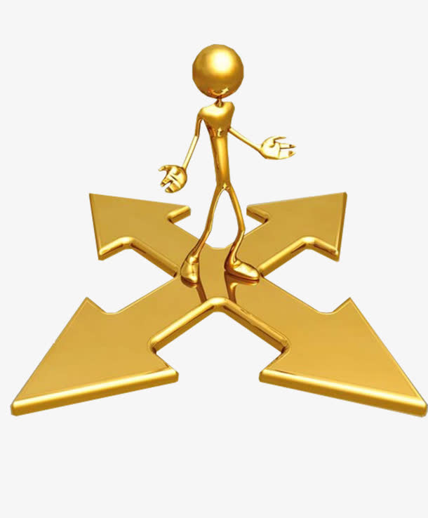 金铜人与箭头免抠