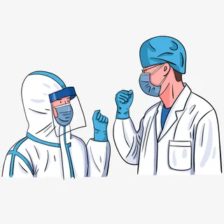 抗击疫情一线医护人员加油原创手绘卡通免抠