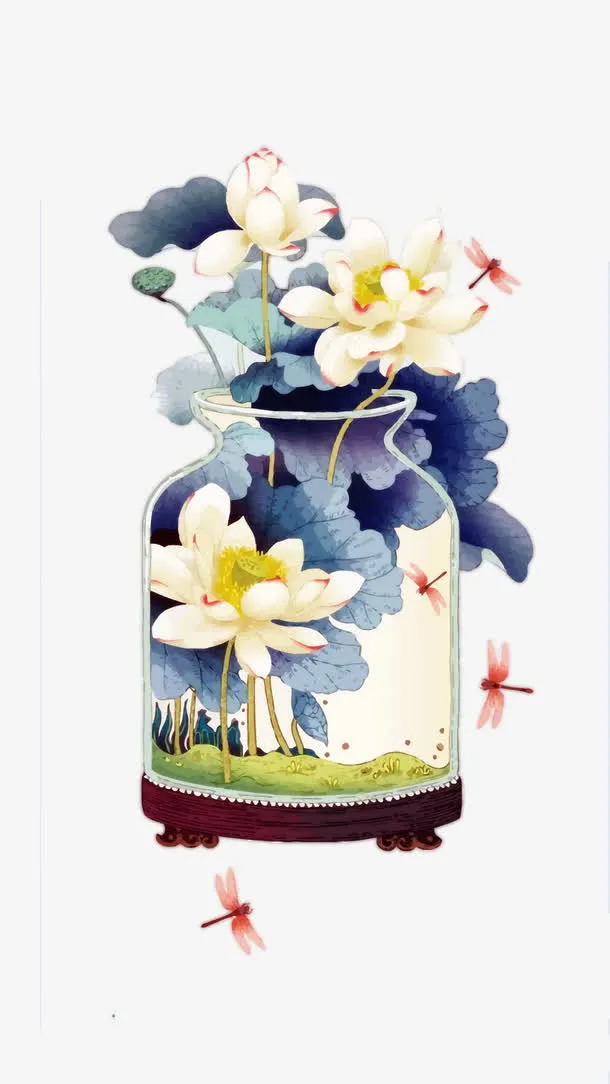 矢量荷花免抠