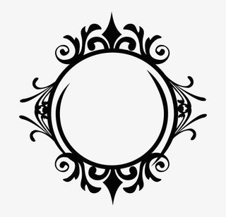 黑色花纹边框免抠