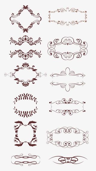 欧洲皇室花纹边框合集免抠