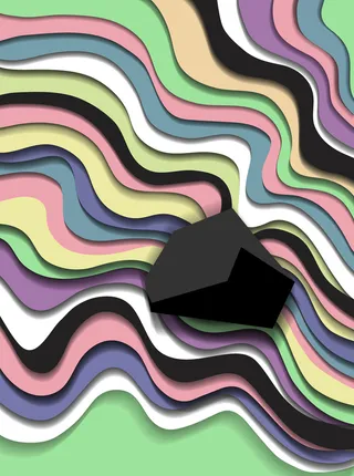 炫彩波浪形几何立体商务海报背景高清