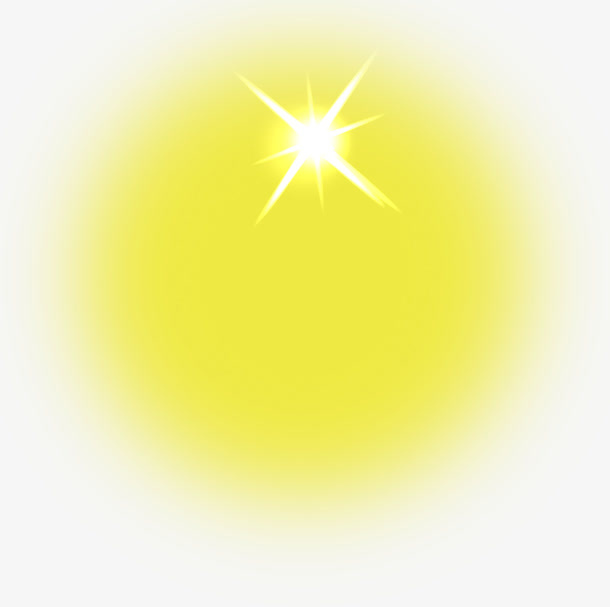 黄色光芒和星光免抠