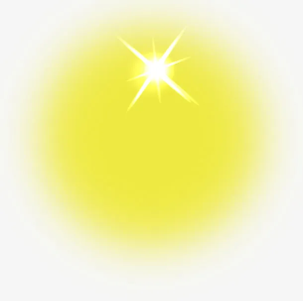 黄色光芒和星光免抠