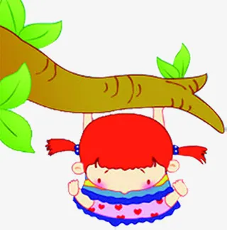 可爱卡通树枝女孩人物免抠