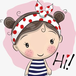 矢量雀斑可爱女孩免抠