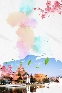 丽江旅游昆明大理海报背景素材高清