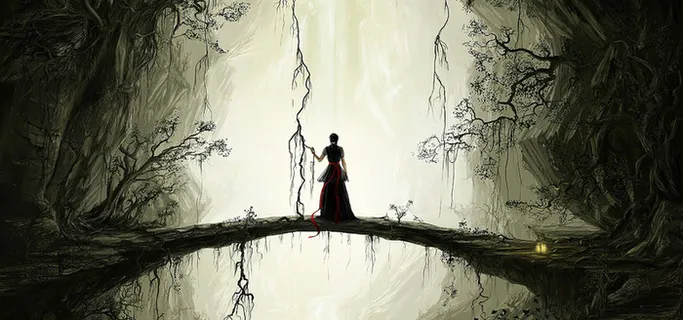 唯美梦幻桥上美女高清