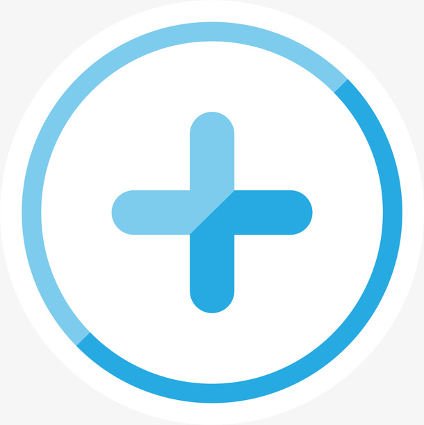 蓝色闪耀十字免抠