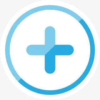 蓝色闪耀十字免抠