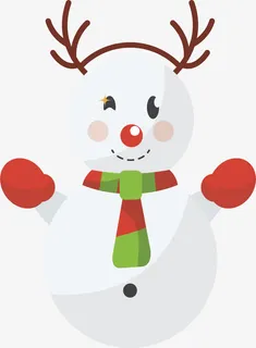 驯鹿角雪人免抠