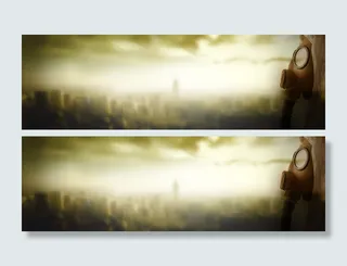 城市雾霾阴暗压抑灰绿色海报背景高清