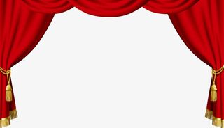 红色舞台帘布幕布免抠