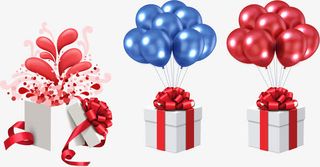 矢量圣诞节礼盒免抠