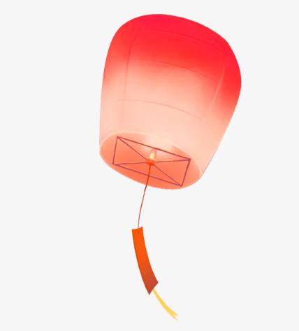 中国风红色孔明灯元素装饰图案免抠