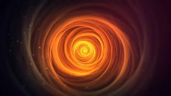 黑黄色渐变光圈光效免抠