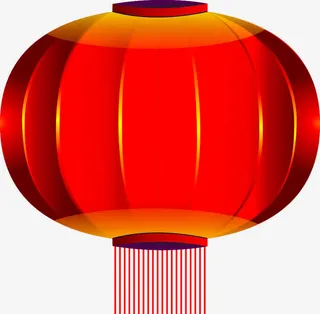 新年剪纸 节日红灯笼免抠